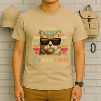 Retro 70s 80s 90s Meowy Cat I Do What I Want Funny Cat T-Shirt