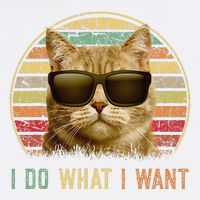 Retro 70s 80s 90s Meowy Cat I Do What I Want Funny Cat Garment-Dyed Sweatshirt