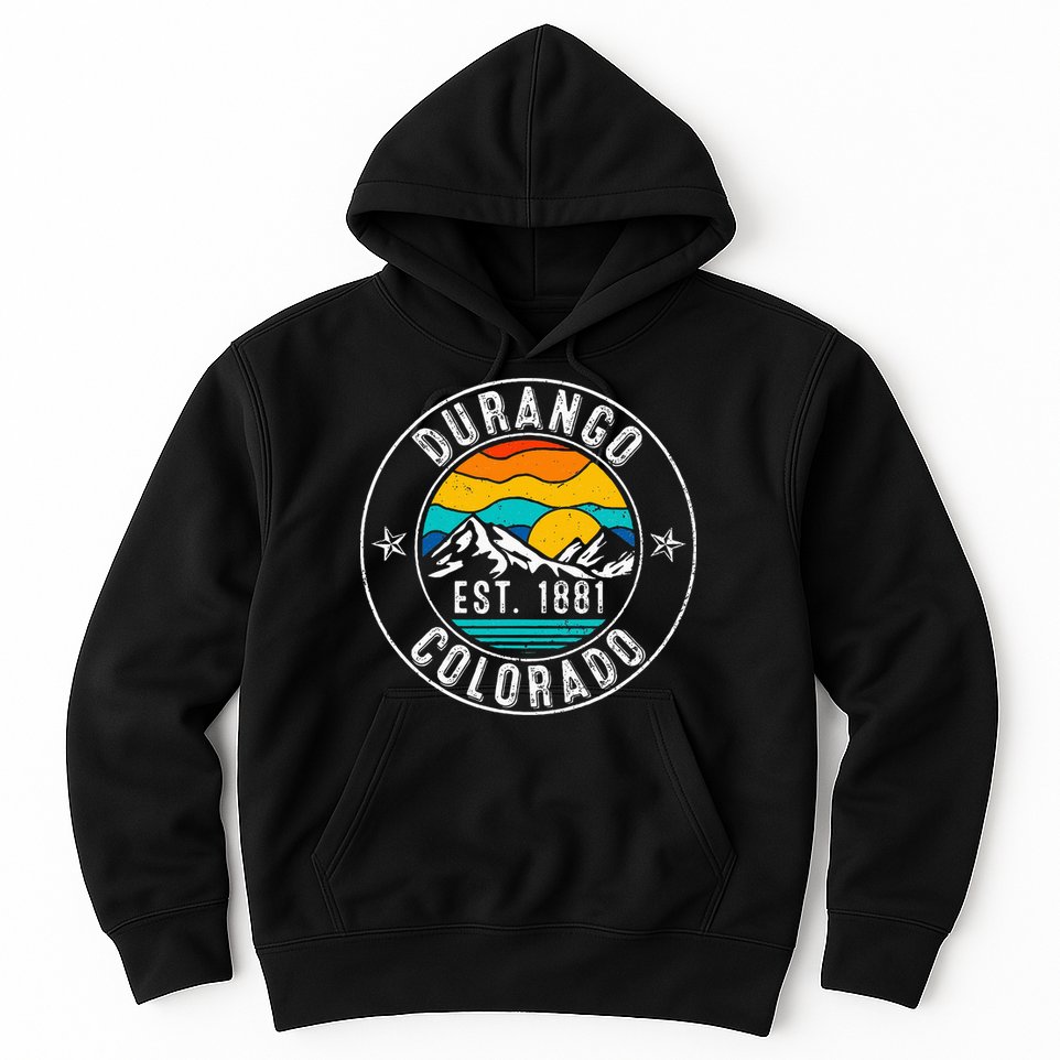 Retro 70s 80s Durango Colorado Co Hoodie