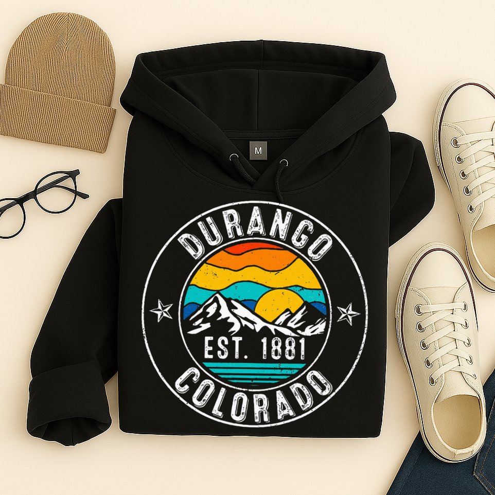 Retro 70s 80s Durango Colorado Co Hoodie
