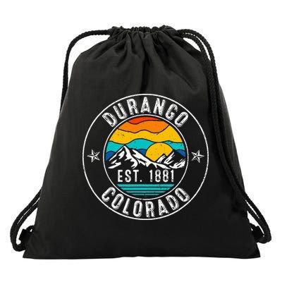 Retro 70s 80s Durango Colorado Co Drawstring Bag