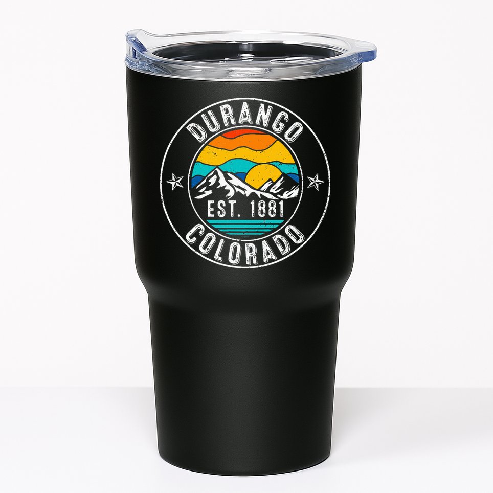 Retro 70s 80s Durango Colorado Co Tumbler