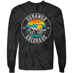 Retro 70s 80s Durango Colorado Co Tie-Dye Long Sleeve Shirt