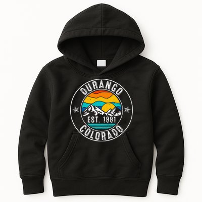 Retro 70s 80s Durango Colorado Co Kids Hoodie