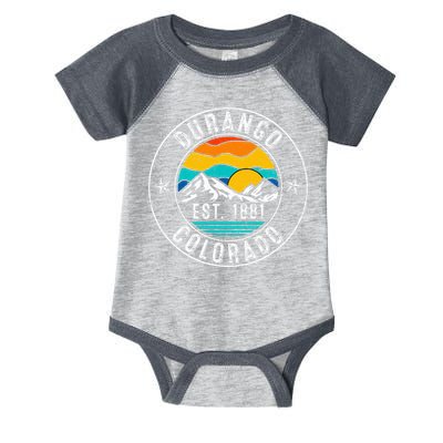 Retro 70s 80s Durango Colorado Co Infant Baby Jersey Bodysuit