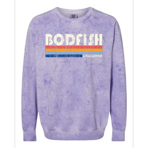 Retro 70s 80s Style Hometown Of Bodfish Colorblast Crewneck Sweatshirt