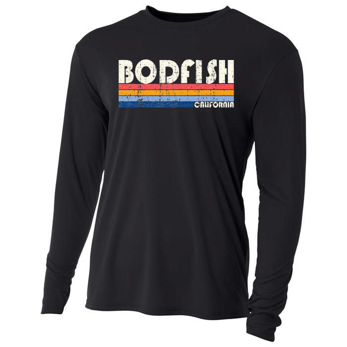 Retro 70s 80s Style Hometown Of Bodfish Cooling Performance Long Sleeve Crew