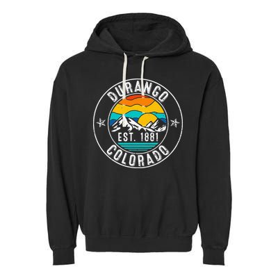 Retro 70s 80s Durango Colorado CO Garment-Dyed Fleece Hoodie