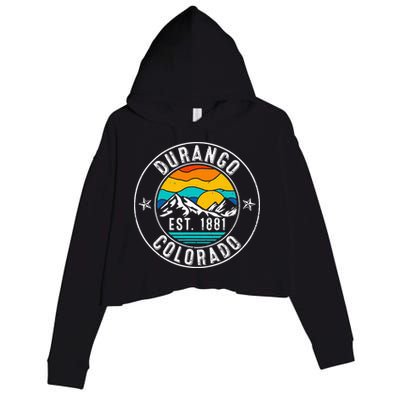 Retro 70s 80s Durango Colorado CO Crop Fleece Hoodie