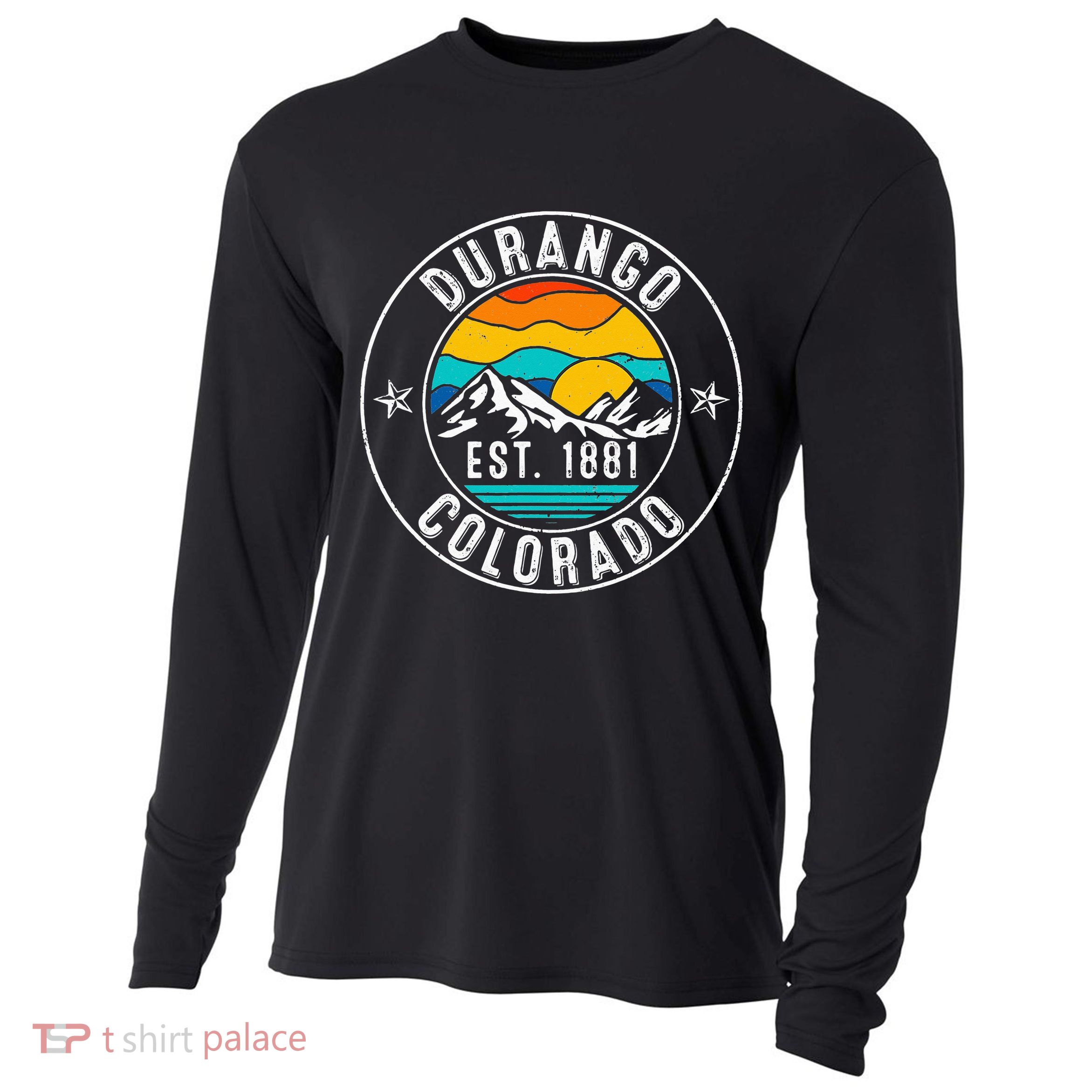 Retro 70s 80s Durango Colorado CO Cooling Performance Long Sleeve Crew