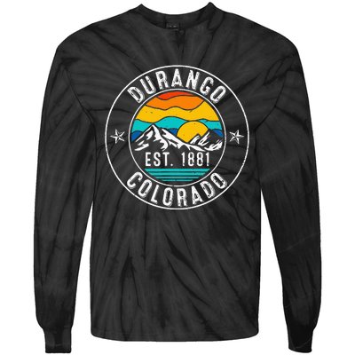 Retro 70s 80s Durango Colorado CO Tie-Dye Long Sleeve Shirt