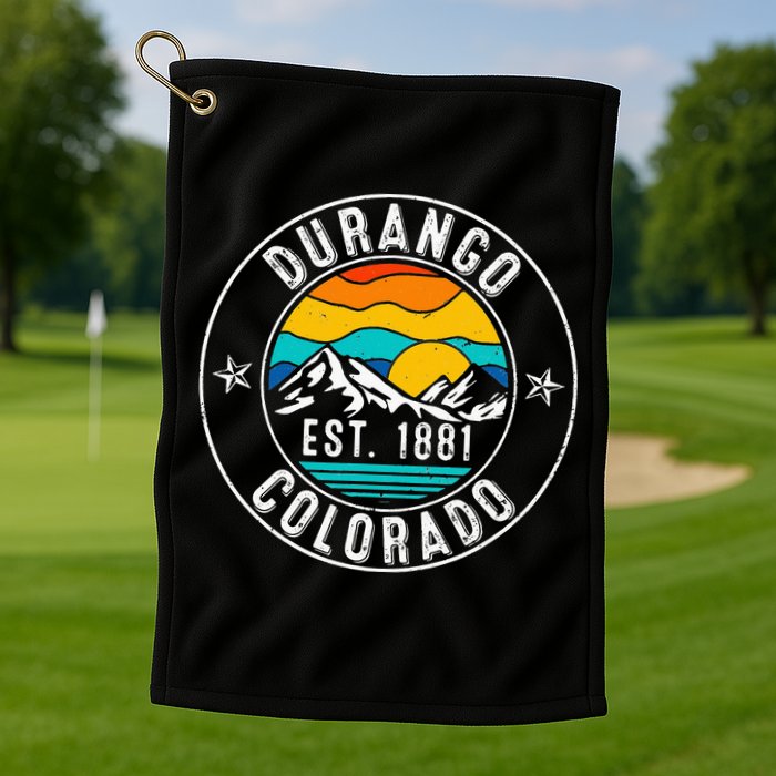 Retro 70s 80s Durango Colorado CO Golf Towel