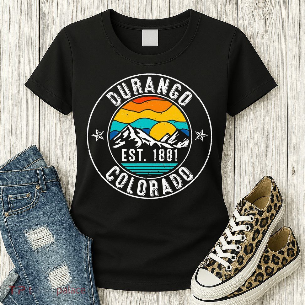 Retro 70s 80s Durango Colorado CO Womens T-Shirt