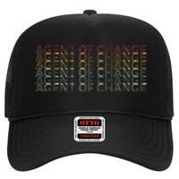 Retro 70s Agent Of Change Job Title High Crown Mesh Back Trucker Hat