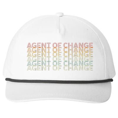 Retro 70s Agent Of Change Job Title Snapback Five-Panel Rope Hat