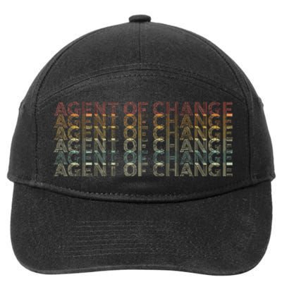 Retro 70s Agent Of Change Job Title 7-Panel Snapback Hat