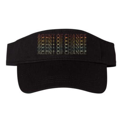 Retro 70s Agent Of Change Job Title Valucap Bio-Washed Visor