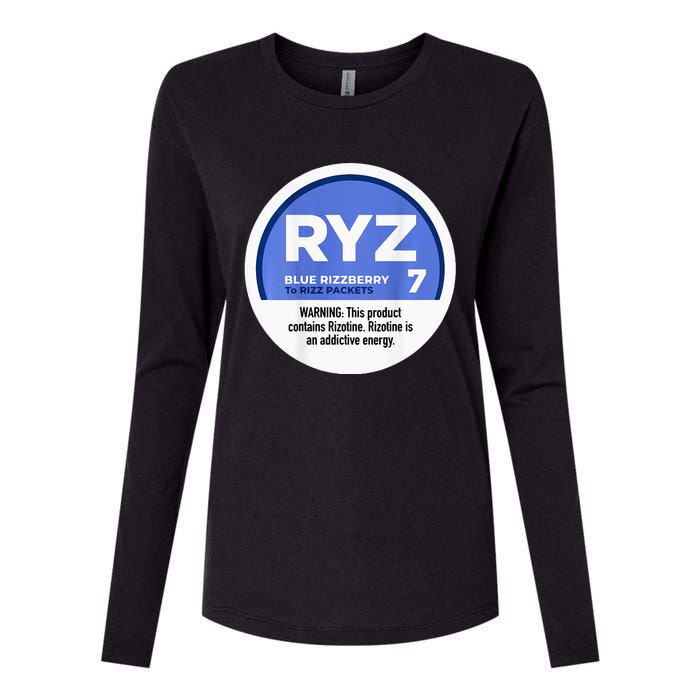 Ryz 7 Blue Rizzberry To Rizz Packets Womens Cotton Relaxed Long Sleeve T-Shirt