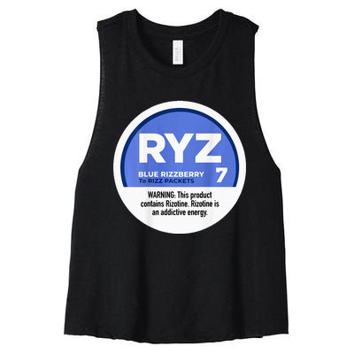 Ryz 7 Blue Rizzberry To Rizz Packets Women's Racerback Cropped Tank