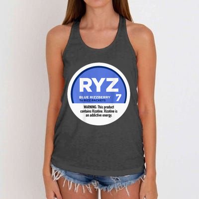 Ryz 7 Blue Rizzberry To Rizz Packets Women's Knotted Racerback Tank