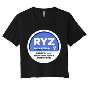 Ryz 7 Blue Rizzberry To Rizz Packets Women's Crop Top Tee