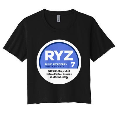 Ryz 7 Blue Rizzberry To Rizz Packets Women's Crop Top Tee