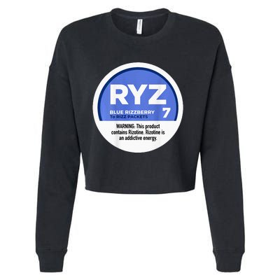 Ryz 7 Blue Rizzberry To Rizz Packets Cropped Pullover Crew