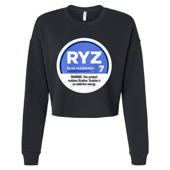 Ryz 7 Blue Rizzberry To Rizz Packets Cropped Pullover Crew