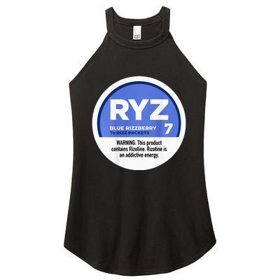 Ryz 7 Blue Rizzberry To Rizz Packets Women's Perfect Tri Rocker Tank