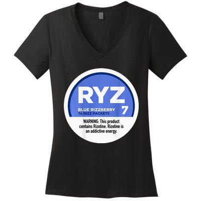 Ryz 7 Blue Rizzberry To Rizz Packets Women's V-Neck T-Shirt