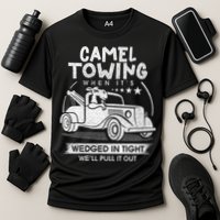 Retro 70s Camel Towing Services Vintage Tow Truck Driver Performance Shirt