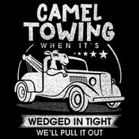 Retro 70s Camel Towing Services Vintage Tow Truck Driver Button