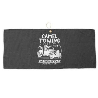 Retro 70s Camel Towing Services Vintage Tow Truck Driver Large Microfiber Waffle Golf Towel