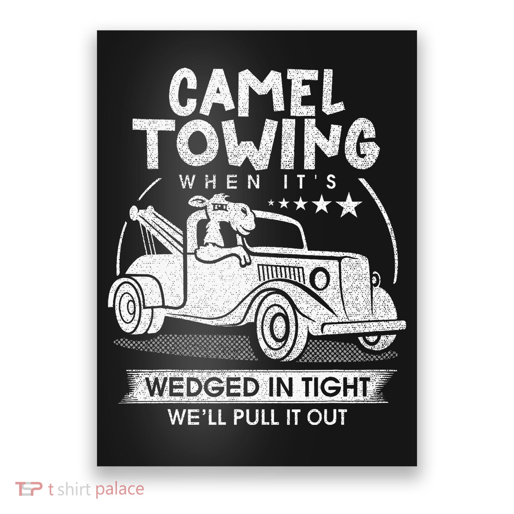 Retro 70s Camel Towing Services Vintage Tow Truck Driver Poster