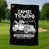 Retro 70s Camel Towing Services Vintage Tow Truck Driver Golf Towel