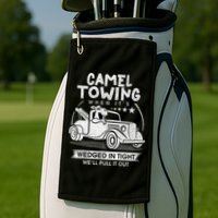 Retro 70s Camel Towing Services Vintage Tow Truck Driver Golf Towel