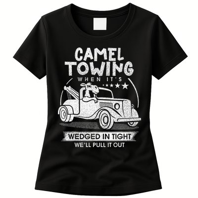 Retro 70s Camel Towing Services Vintage Tow Truck Driver Womens T-Shirt