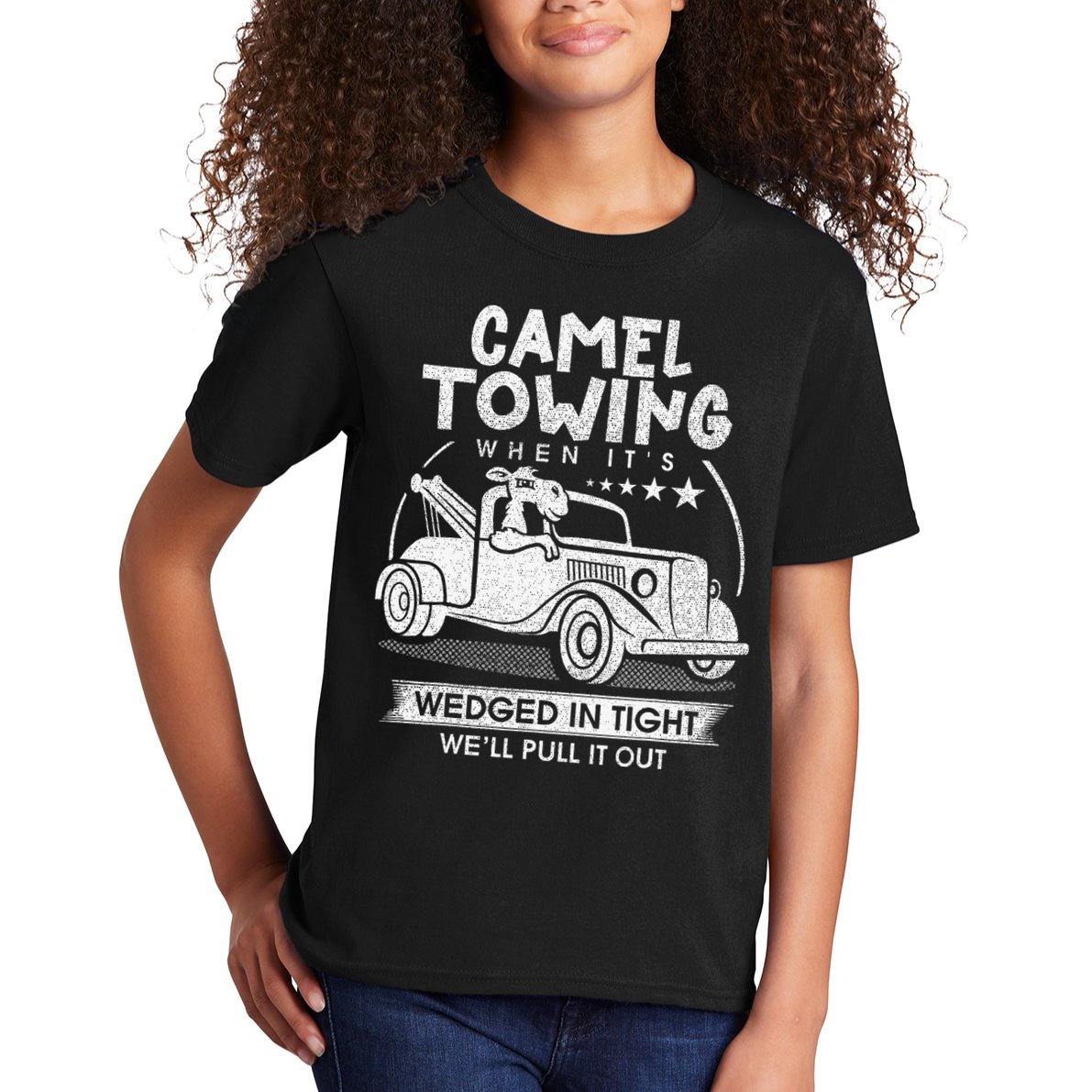 Retro 70s Camel Towing Services Vintage Tow Truck Driver Kids T-Shirt