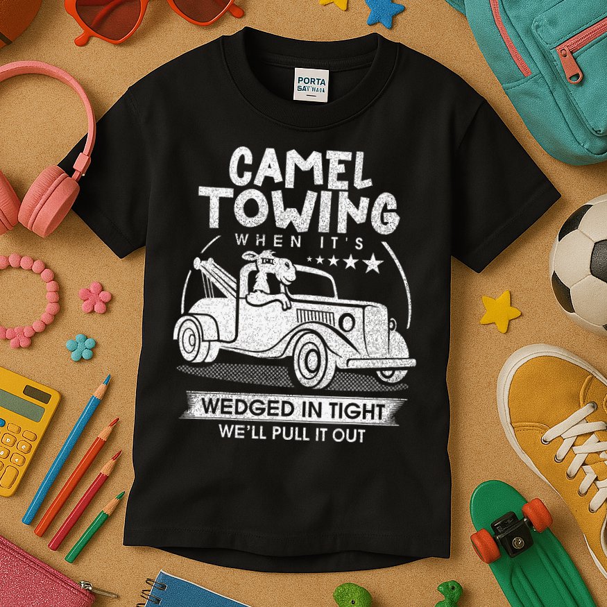 Retro 70s Camel Towing Services Vintage Tow Truck Driver Kids T-Shirt