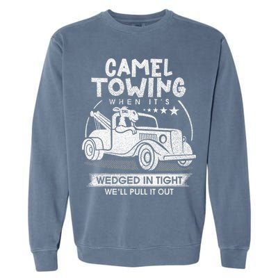 Retro 70s Camel Towing Services Vintage Tow Truck Driver Garment-Dyed Sweatshirt