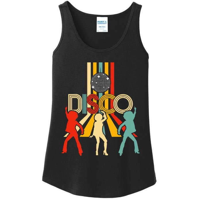 Retro 70s Disco Gifts Vintage Dancing Disco Ball Ladies Essential Tank