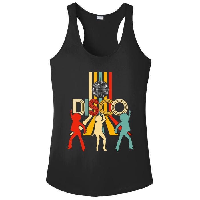 Retro 70s Disco Gifts Vintage Dancing Disco Ball Ladies PosiCharge Competitor Racerback Tank