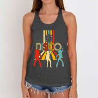 Retro 70s Disco Gifts Vintage Dancing Disco Ball Women's Knotted Racerback Tank