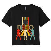 Retro 70s Disco Gifts Vintage Dancing Disco Ball Women's Crop Top Tee