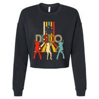 Retro 70s Disco Gifts Vintage Dancing Disco Ball Cropped Pullover Crew