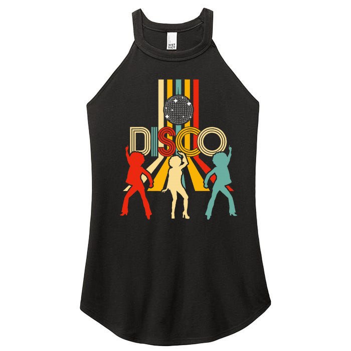 Retro 70s Disco Gifts Vintage Dancing Disco Ball Women's Perfect Tri Rocker Tank