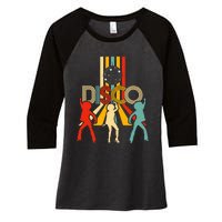 Retro 70s Disco Gifts Vintage Dancing Disco Ball Women's Tri-Blend 3/4-Sleeve Raglan Shirt