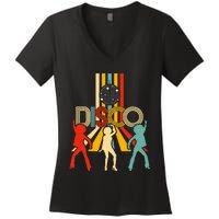 Retro 70s Disco Gifts Vintage Dancing Disco Ball Women's V-Neck T-Shirt