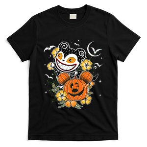 Retro 70s Floral Vampire Teddy Pumpkinvampire Teddy Nightmare Halloween T-Shirt