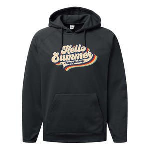 Retro 70s Hello Summer Happy Last Day Of School Teacher Performance Fleece Hoodie